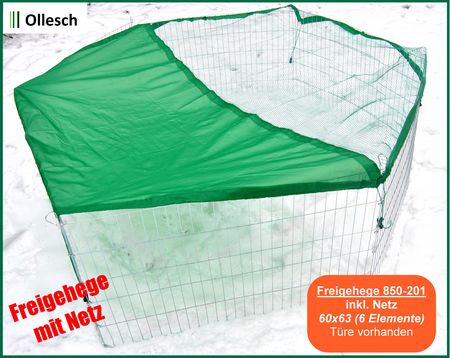 Freigehege mit Netz Anjas Zwergkaninchenzucht Brüggen