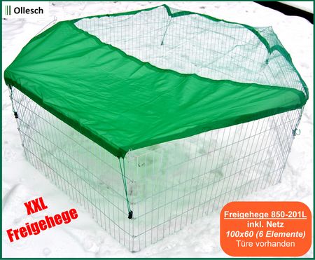 Freigehege mit Netz Anjas Zwergkaninchenzucht Brüggen