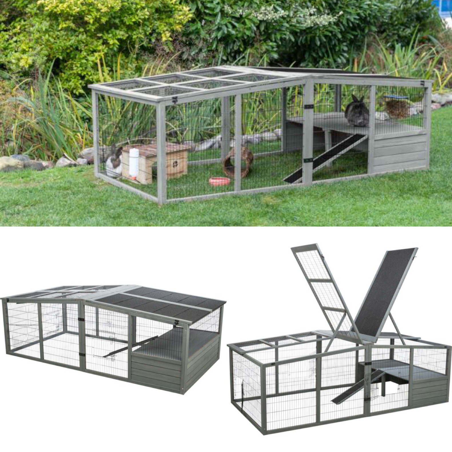 Trixie Freilaufgehege mit Teilüberdachung Anjas Zwergkaninchenzucht Brüggen